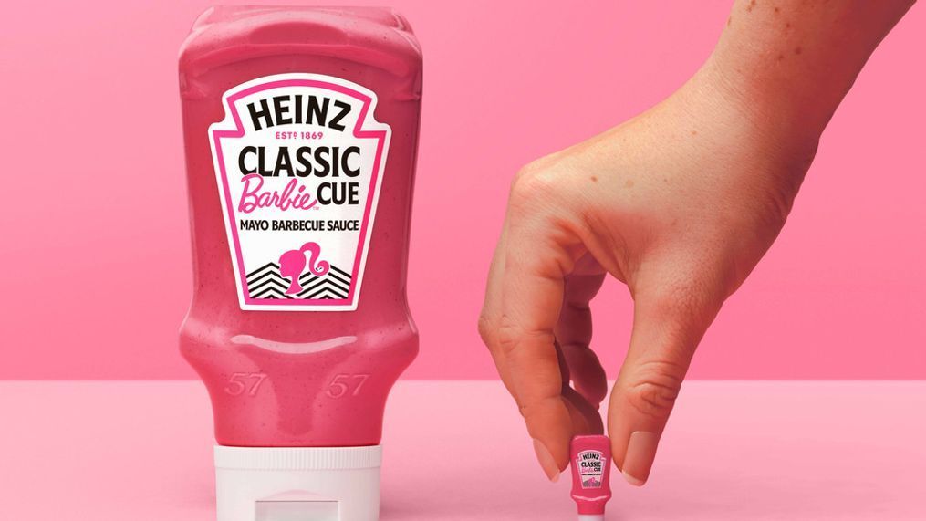 Kraft-Heinz is releasing a limited run of pink "Barbiecue" sauce in the United Kingdom in partnership with Mattel to celebrate Barbie's 65th anniversary. (Photo courtesy of Mattel)
