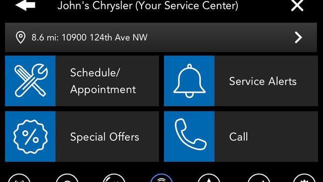 Uconnect Market is a new platform that allows FCA customers to make on-demand reservations{&nbsp;}and to purchase{&nbsp;}products and services directly{&nbsp;}from the vehicle touchscreen. (Image courtesy of Fiat Chrysler Automobiles)