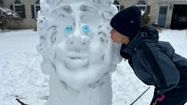 Photos: Rhode Island woman creates snow sculpture (Chime In photo courtesy of Stacey Forbes) 