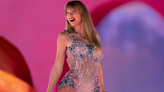 FILE - Taylor Swift performs during "The Eras Tour," Friday, May 5, 2023, at Nissan Stadium in Nashville, Tenn.{&nbsp;} (AP Photo/George Walker IV, File)