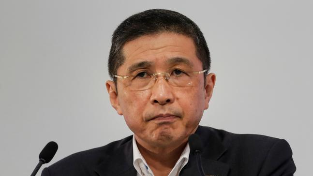 FILE - In this July 25, 2019, file photo, Nissan CEO Hiroto Saikawa listens to questions from the media during a news conference at the global headquarters in Yokohama, west of Tokyo.{ } (AP Photo/Jae C. Hong, File)