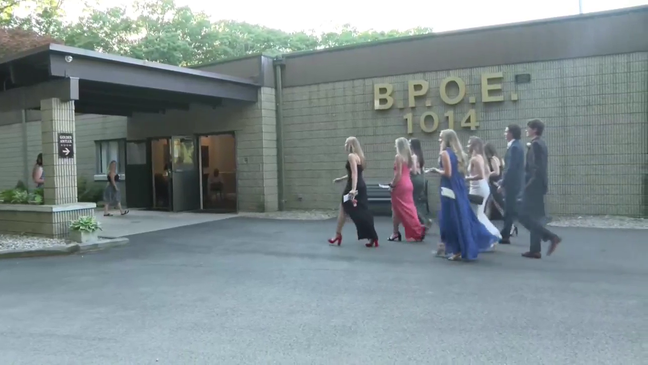 Two Massachusetts high school students decided to throw their own prom at the Elks Lodge Saturday night.  (WJAR)