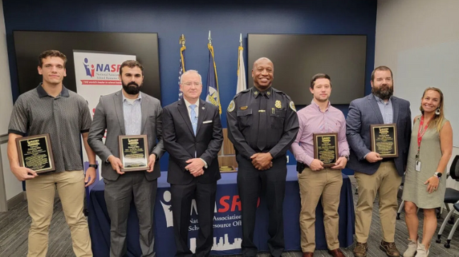 {p}Metro Nashville Police Department officers Michael Collazo, Rex Englebert, Sergeant Jeff Mathis, Detective Zachary Please, and Detective Ryan Cagle honored with National Award of Valor (Photo: Metro Nashville Police Department){/p}