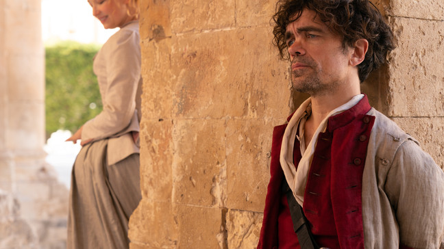 Haley Bennett stars as Roxanne and Peter Dinklage as Cyrano in Joe Wright’s CYRANOA Metro Goldwyn Mayer Pictures film Photo credit: Peter Mountain© 2021 Metro-Goldwyn-Mayer Pictures Inc. All Rights Reserved.