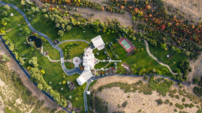 Aerial view of part of the 3,387 acres on the{ }$48 million mansion which sits on a 3,387 acres at 533 N. Left Fork Hobble Creek Canyon, Springville, Utah. The property is the highest-priced property currently for sale in Utah. (Photo: Sotheby's International Realty via Kerry Oman)