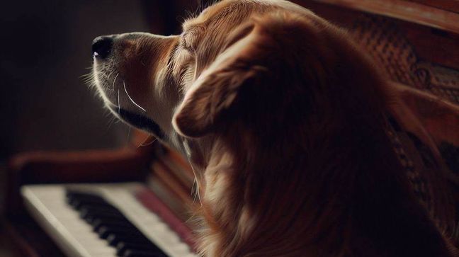 FILE - Dog and a piano. (SBG)