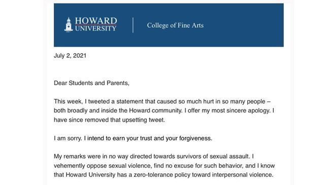 Phylicia Rashad issued this letter to Howard University students and parents on July 2, 2021.{&nbsp;}