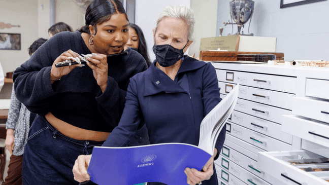 Lizzo became the first artist and the first person in history to play a 200-year-old flute that once belonged to James Madison at her D.C. concert on Tuesday (Photo: Library of Congress via Shawn Miller)