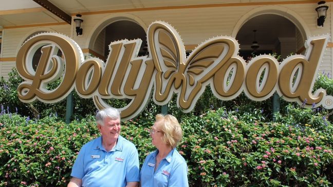 Edye Gale and Buddy, together for nearly half a century, have happily spent 30 of those years working alongside each other at Dollywood in Pigeon Forge, Tennessee. (FOX 17 News photo){p}{/p}