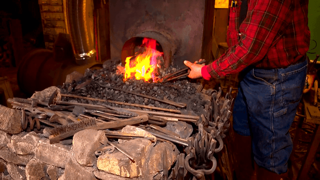 The art of forging steel is alive and well in Western North Carolina, thanks to the blacksmiths at Calerin Forge near Sylva. (Photo: WLOS)