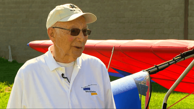 Sid Tolchin, a retired U.S. Navy Captain, pilots an Aerolite in Hendersonville, North Carolina. (Photo: WLOS Staff)