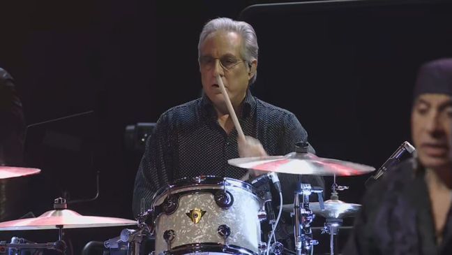 'The Mighty' Max Weinberg (L) and 'Little' Steven Van Zandt of the E Street Band perform at Baltimore's CFG Bank Arena on Friday, April 7, 2023 (WBFF){p}{/p}