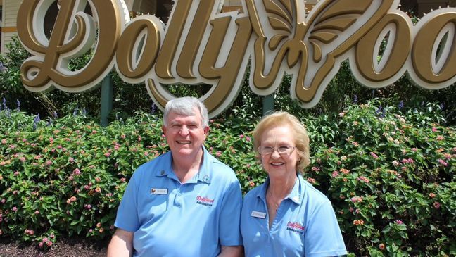 {p}Edye Gale and Buddy, together for nearly half a century, have happily spent 30 of those years working alongside each other at Dollywood in Pigeon Forge, Tennessee. (FOX 17 News photo){/p}{p}{/p}