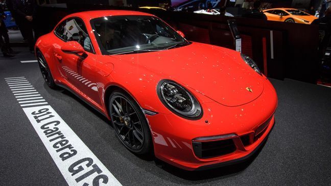 The new Porsche 911 Carrera GTS is presented during the press day at the 87th Geneva International Motor Show in Geneva, Switzerland, Tuesday, March7, 2017. The Motor Show will open its gates to the public from March 9 to 19. (Martial Trezzini/Keystone via AP)