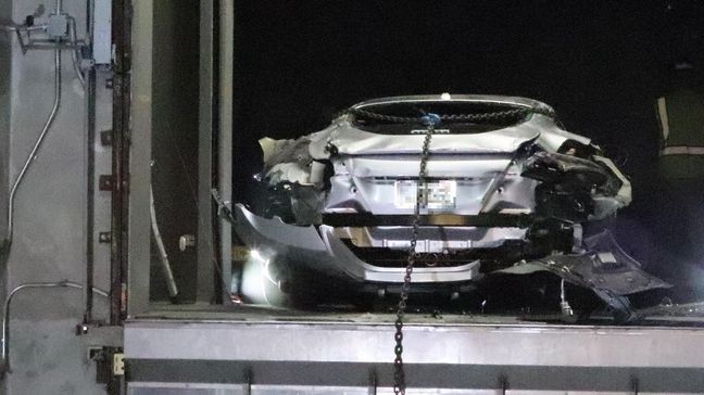 Elevator malfunction leaves Ferrari hanging at 'high-end' dealership in Florida (Photo: Palm Beach County Fire Rescue){&nbsp;}