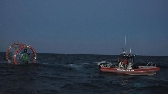 FILE - These photos are from CBS12 News exclusive from Reza "Ray" Baluchi's trip in 2016 when he was rescued by the U.S. Coast Guard. In these photos, he was rescued about two miles off Singer Island. (WPEC)