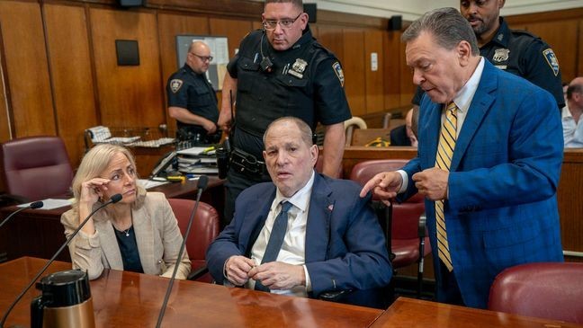 Harvey Weinstein appears in state court in Manhattan for his retrial, Wednesday, June 11, 2025, in New York. (Steven Hirsch /New York Post via AP, Pool)