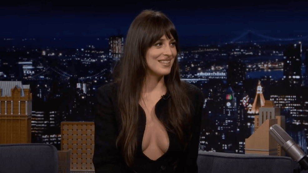 Image for story: Dakota Johnson's distracting dress derails 'Tonight Show' interview