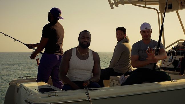 Nick Schuyler (Zachary Levi) and Will Bleakley (Marshall Cook), both former University of South Florida football players, and NFL players, Marquis Cooper (Quentin Plair) and Corey Smith (Terrence Terrell) attempt to survive in "Not Without Hope." (Courtesy Inaugural Entertainment)