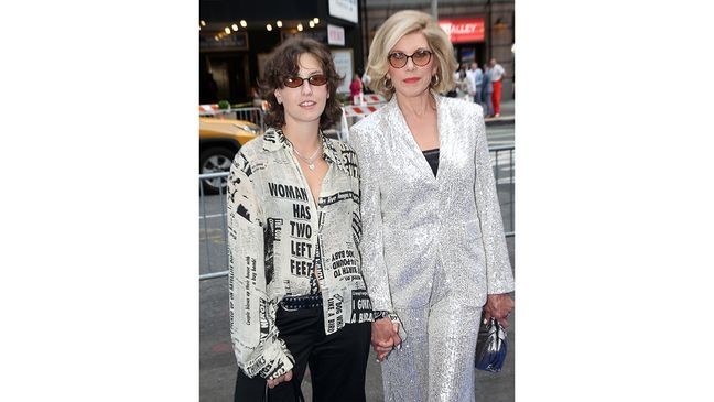 Christine Baranski and King Princess delighted fans by holding hands on the red carpet together at a recent Broadway event. (Photo by Bruce Glikas/WireImage)