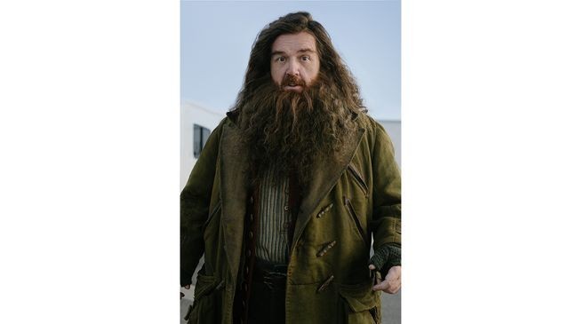 Nick Frost is almost unrecognizable as Hagrid. (Courtesy: Aidan Monaghan/HBO)