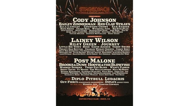 The full 2026 Stagecoach Festival lineup (Courtesy Stagecoach Festival)