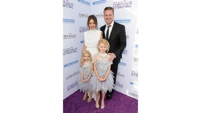 LOS ANGELES, CA - JUNE 03: Chrysalis Butterfly Ball Co-chair Rebecca Gayheart-Dane (L) and Actor Eric Dane with Georgia Dane and Billie Beatrice Dane at the 16th Annual Chrysalis Butterfly Ball on June 3, 2017 in Los Angeles, California. (Photo by Matt Winkelmeyer/Getty Images for Chrysalis Butterfly Ball)