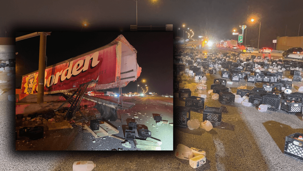 Image for story: Got milk? PBCFR tackles 4,160-gallon milk spill on I-95 after semi-truck crash