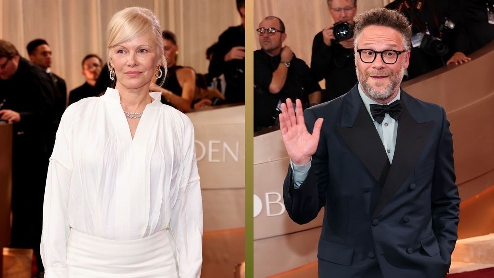 Pamela Anderson said she "felt yucky" being near Seth Rogen at the Golden Globes.{ }Photo by Amy Sussman/Getty Images)