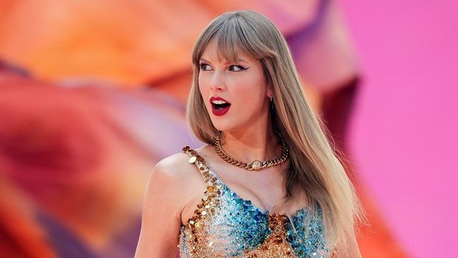 FILE - Taylor Swift performs at Wembley Stadium as part of her Eras Tour, June 21, 2024, in London. (Photo by Scott A Garfitt/Invision/AP, File)