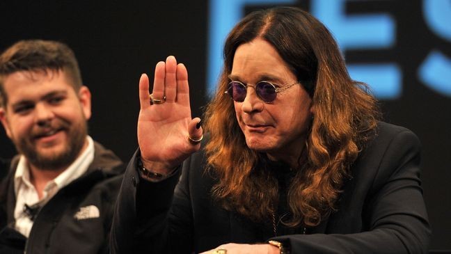 NEW YORK, NY - APRIL 25: Musician Ozzy Ozbourne speaks as producer Jack Osbourne looks on at the "God Bless Ozzy Osbourne" Press Conference during the 2011 Tribeca Film Festival at the SVA Theater on April 25, 2011 in New York City.  (Photo by Slaven Vlasic/Getty Images)