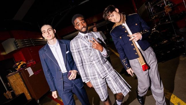 Finn Wolfhard, Caleb McLaughlin and Noah Schnapp introduced the date announcement for the final season of "Stranger Things." (Photo by Roger Kisby/Getty Images for Netflix)