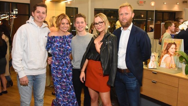 LOS ANGELES, CA - MARCH 24:  Lev Bure, Candace Cameron, Maksim Bure, Natasha Bure and Valeri Bure attend Natasha Bure "Let's Be Real" Los Angeles book launch party at Eden By Eden Sassoon on March 24, 2017 in Los Angeles, California.  (Photo by Araya Diaz/Getty Images for Zondervan)