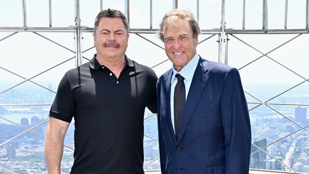 Image for story: 'Smurfs' stars John Goodman and Nick Offerman share brotherly love and a special co-star