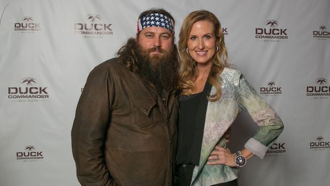 Willie and Korie Robertson, stars of A&E's hit TV show, Duck Dynasty. (Photo by George Rose/Getty Images)