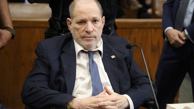 Harvey Weinstein appears in State Supreme Court for a hearing in his sexual assault case on Wednesday, Jan. 29, 2025 in New York.  (Jefferson Siegel  /The New York Times via AP, Pool)