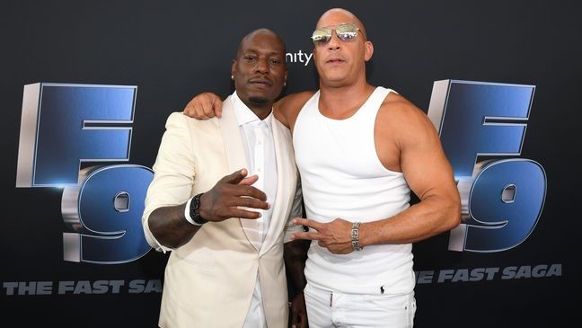 MIAMI, FLORIDA - JANUARY 31: Tyrese Gibson and Vin Diesel attend Universal Pictures Presents The Road To F9 Concert and Trailer Drop on January 31, 2020 in Miami, Florida. (Photo by Kevin Mazur/Getty Images for Universal Pictures)