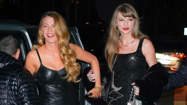 NEW YORK, NEW YORK - DECEMBER 13: Taylor Swift celebrates her birthday with Blake Lively on December 13, 2023 in New York City. (Photo by Gotham/GC Images)