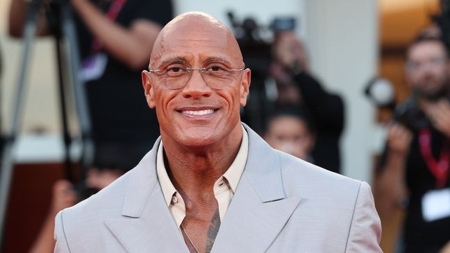 VENICE, ITALY - SEPTEMBER 1: Dwayne "The Rock" Johnson during the "The Smashing Machine" red carpet during the 82nd Venice International Film Festival on September 1, 2025 in Venice, Italy. (Photo by Gisela Schober/Getty Images)