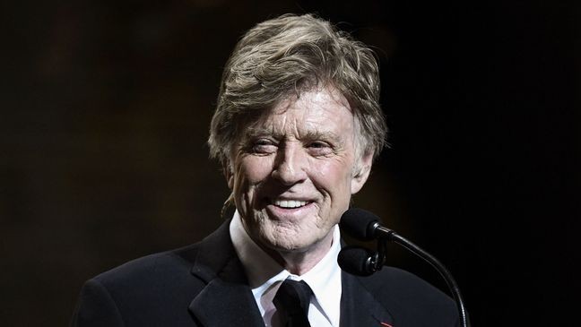 US actor and director Robert Redford reacts after receiving the Honor award during the 44th edition of the Cesar Film Awards ceremony at the Salle Pleyel in Paris on February 22, 2019. (Photo by Bertrand GUAY / AFP) (Photo by BERTRAND GUAY/AFP via Getty Images)