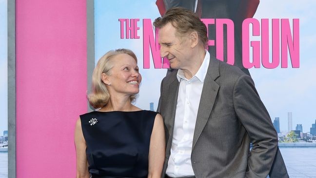A report from People Magazine confirms that Pamela Anderson and Liam Neeson are officially dating. (Photo by Dia Dipasupil/Getty Images)