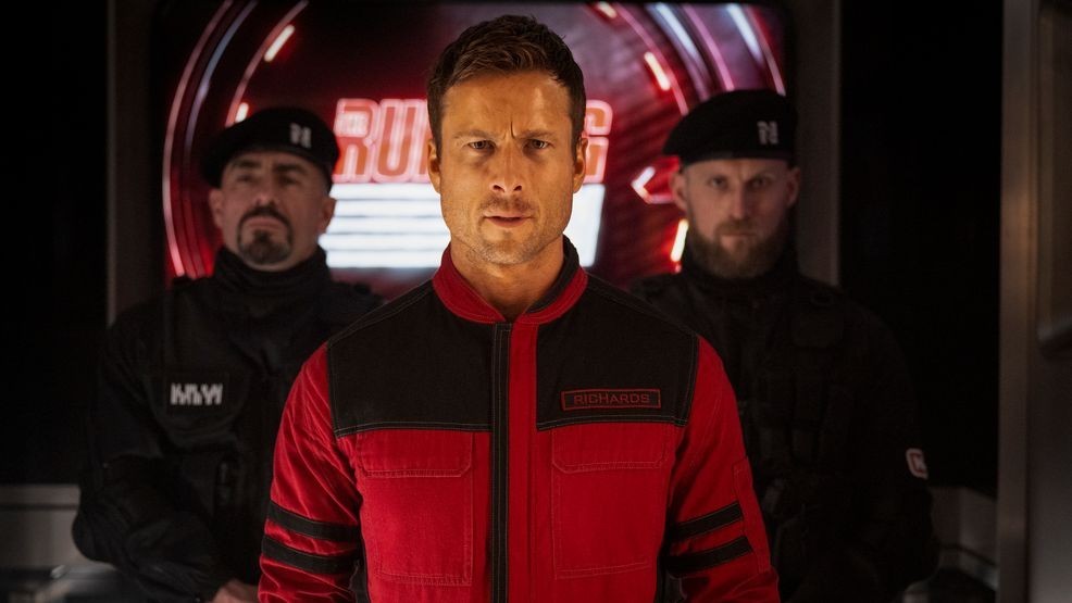 Image for story: Glen Powell says 'The Running Man' will 'leave you thinking' because of 'timely' story