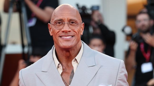 VENICE, ITALY - SEPTEMBER 1: Dwayne "The Rock" Johnson during the "The Smashing Machine" red carpet during the 82nd Venice International Film Festival on September 1, 2025 in Venice, Italy. (Photo by Gisela Schober/Getty Images)
