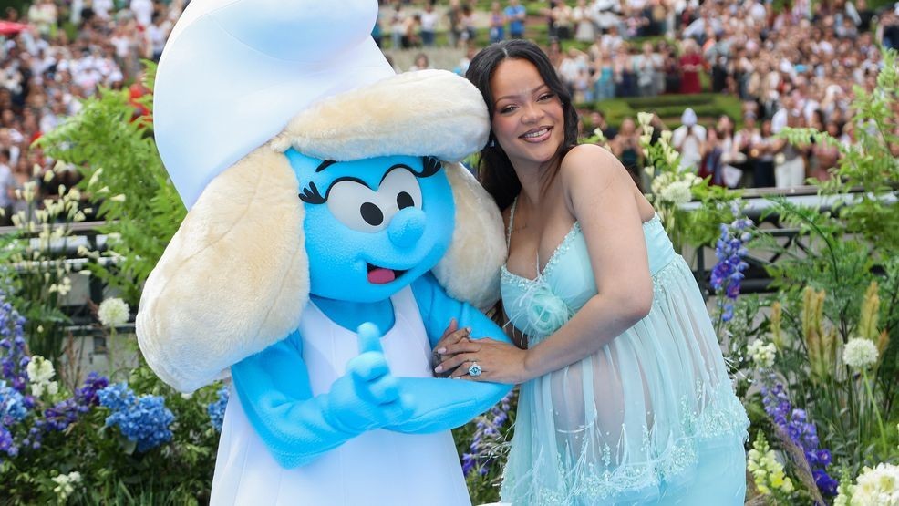 Image for story: See Rihanna and the 'Smurfs’ cast in behind-the-scenes footage in the recording studio