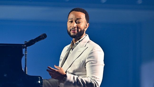 ATLANTA, GEORGIA - AUGUST 24: John Legend performs onstage during the 2023 Beloved Benefit at Georgia World Congress Center on August 24, 2023 in Atlanta, Georgia.   (Photo by Paras Griffin/Getty Images)