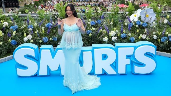 BRUSSELS, BELGIUM - JUNE 28: Rihanna attends the "Smurfs" Global Premiere at Mont des Arts on June 28, 2025 in Brussels, Belgium. (Photo by Antoine Flament/Getty Images for Paramount Pictures)