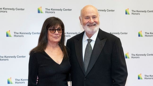ADDITION ADDS MAIDEN NAME: FILE - Rob Reiner and Michele Singer Reiner arrive on the red carpet at the State Department for the Kennedy Center Honors gala dinner, Dec. 2, 2023, in Washington. (AP Photo/Kevin Wolf, File)