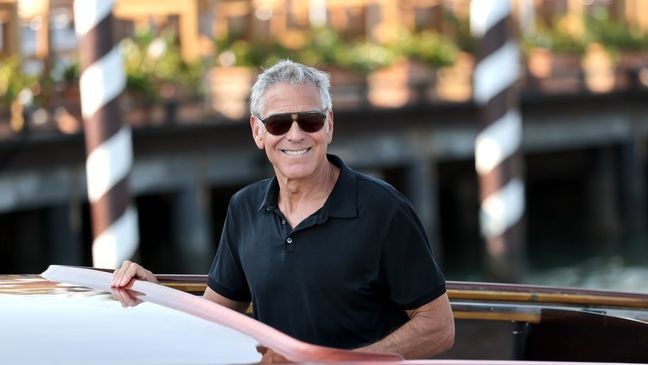 VENICE, ITALY - AUGUST 26: George Clooney is seen arriving into Venice ahead of the 82nd Venice International Film Festival 2025 on August 26, 2025 in Venice, Italy. (Photo by Jacopo Raule/GC Images)