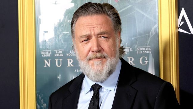HOLLYWOOD, CALIFORNIA - OCTOBER 24: Russell Crowe attends the "Nuremberg" premiere during 2025 AFI FEST at TCL Chinese Theater on October 24, 2025 in Hollywood, California. (Photo by Frazer Harrison/Getty Images)