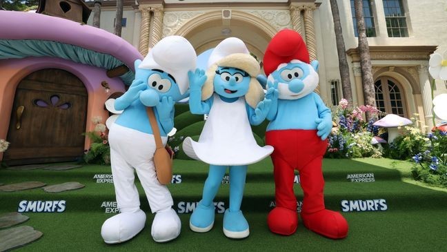 A new "Smurfs" movie is about to hit theaters, and the characters are ready to party, (Photo by Phillip Faraone/Getty Images for Paramount Pictures)